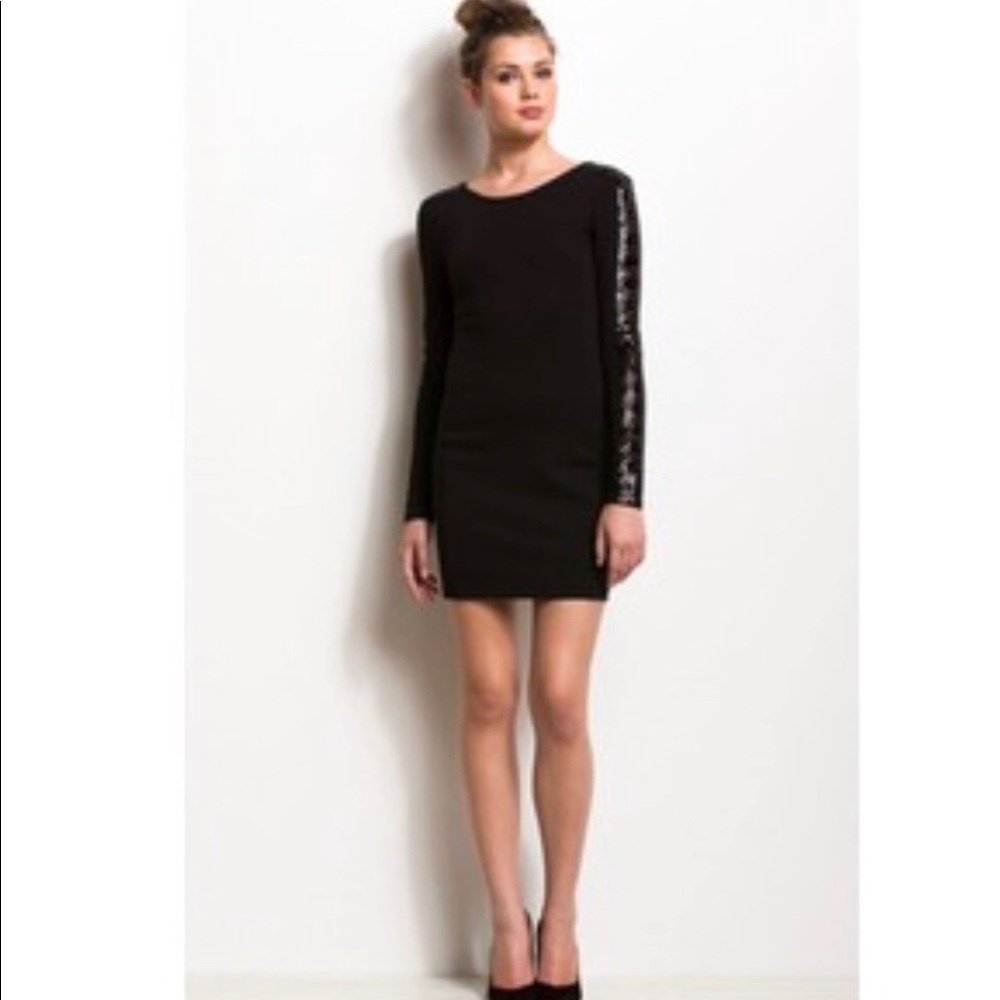 Armani Exchange Woman’s Sequin Black Midi Dress